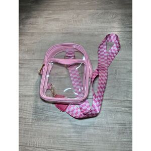 No-brand Women's Pink and White Bag